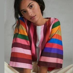 NWT Anthropologie Geisha Designs Colorful Striped Blouse